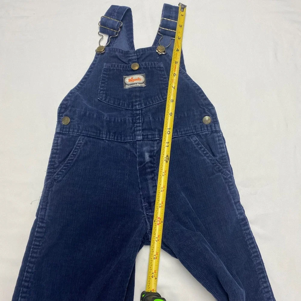 Vintage OshKosh B'gosh Navy Blue Corduroy Bib Overalls Toddler Kids